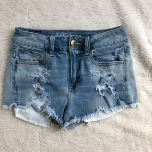 American Eagle High-Rise Shortie Jean Shorts